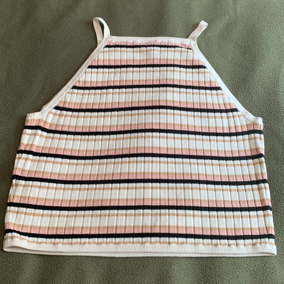 H&M divided tank top. Multi-colored stripes. Size Large - Picture 3 of 4